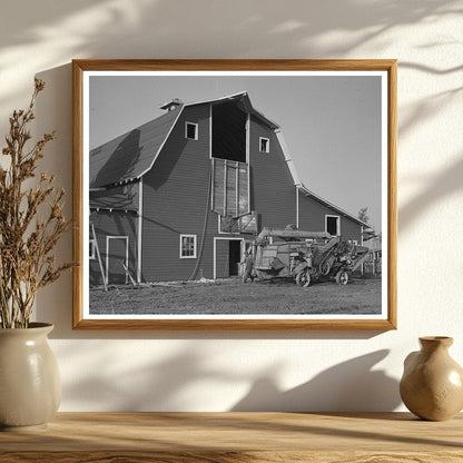 Threshing Machine and Barn in Littlefork Minnesota 1937