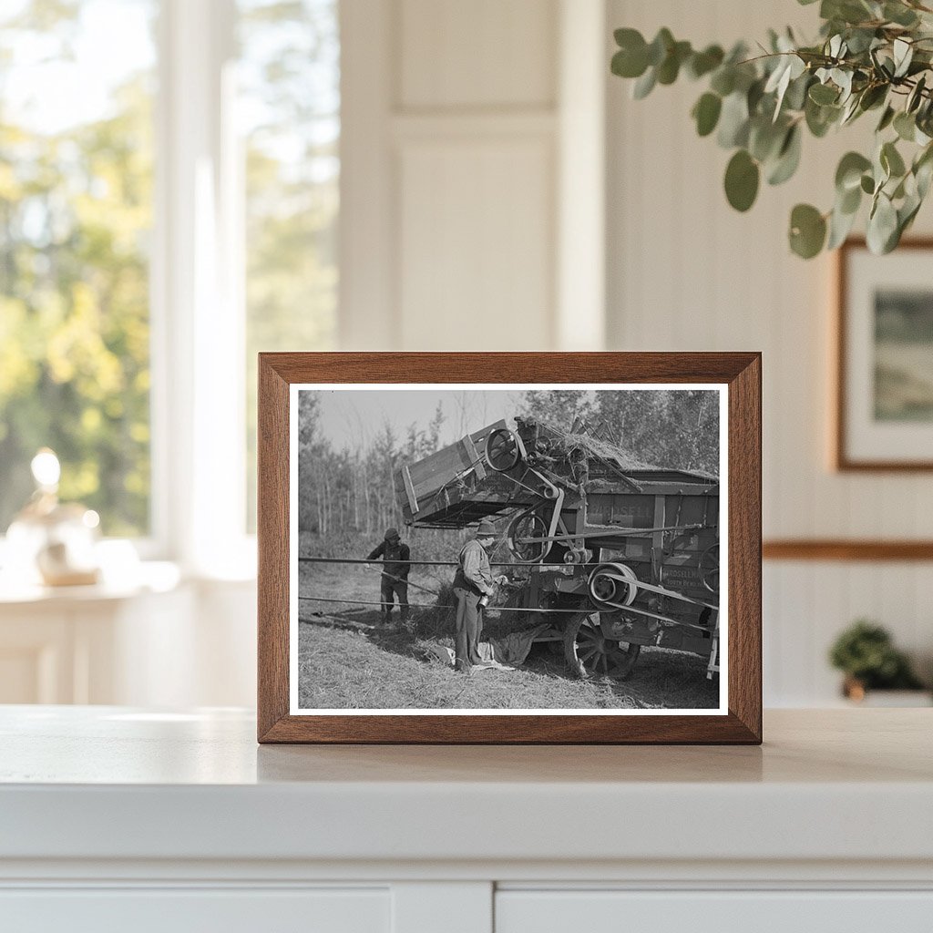 Oiling Threshing Machine in Littlefork Minnesota 1937