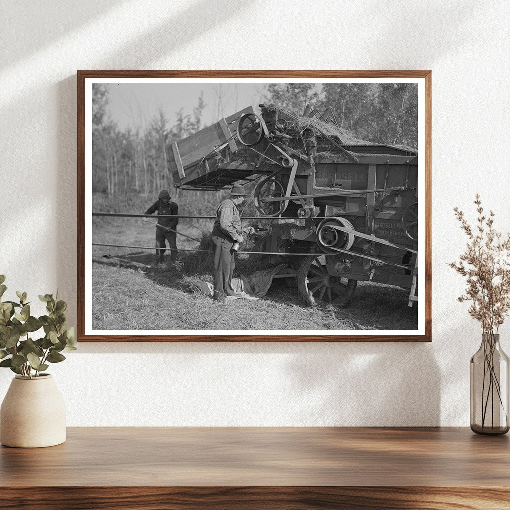 Oiling Threshing Machine in Littlefork Minnesota 1937