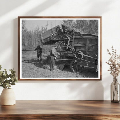 Oiling Threshing Machine in Littlefork Minnesota 1937