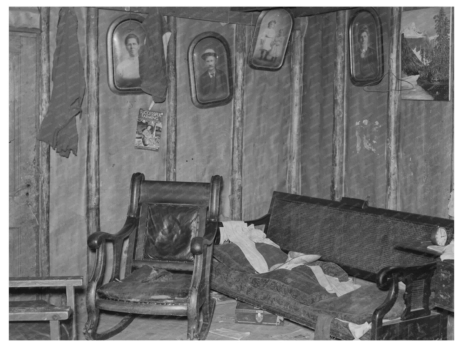 Vintage 1937 Parlor Interior Northome Minnesota Farmhouse