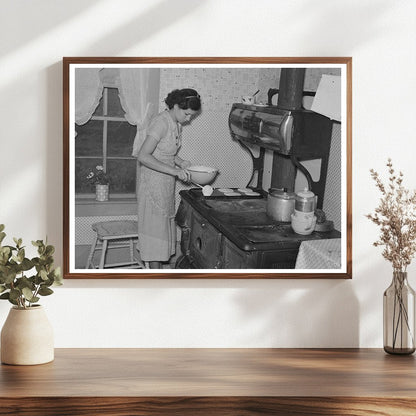 Mrs. Orville White Making Pancakes Northome Minnesota 1937