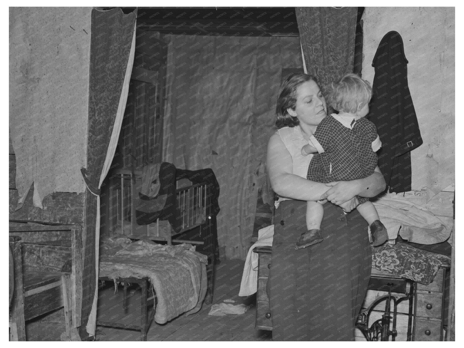Mother and Baby in Cut-Over Farm Home Minnesota 1937