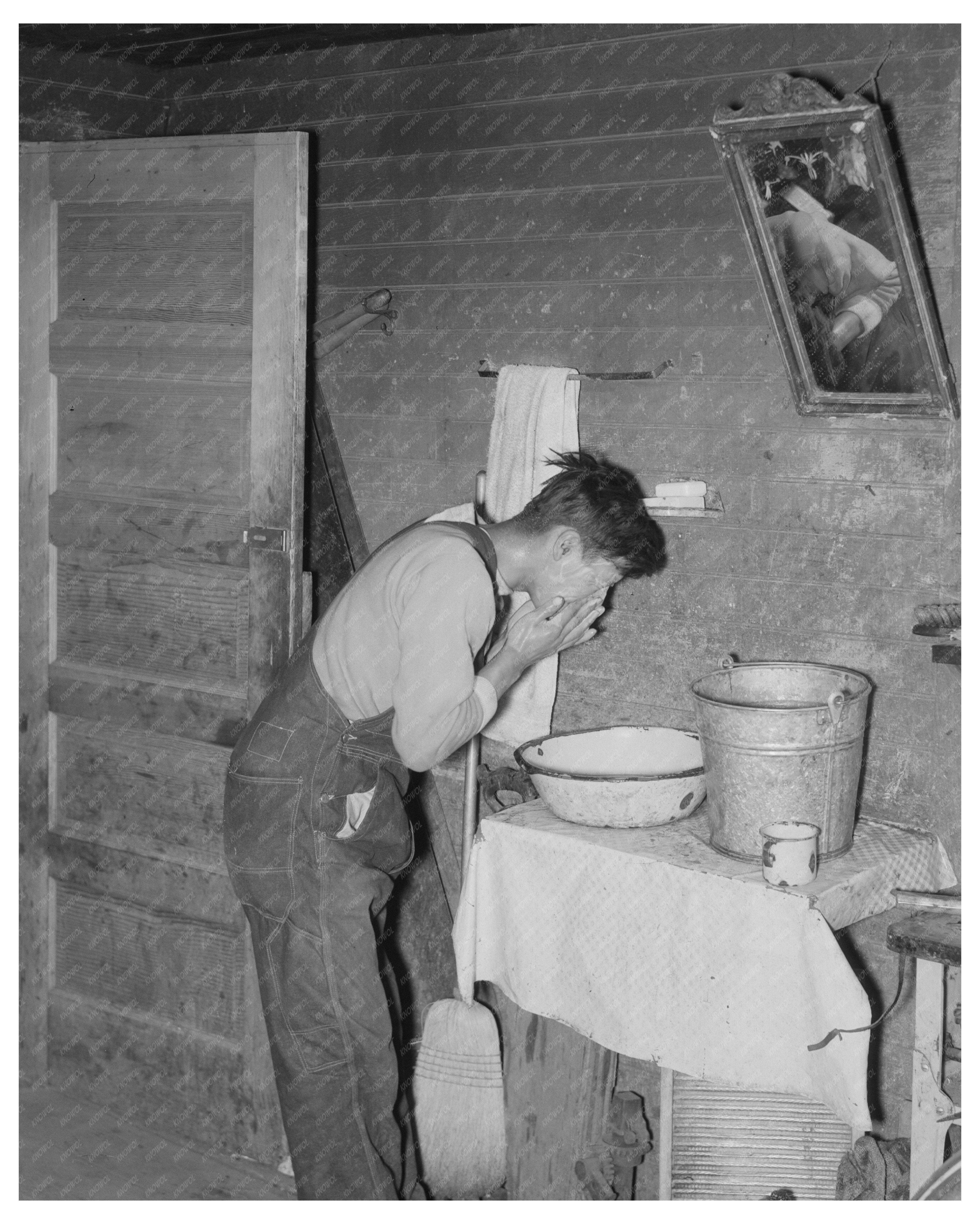 Mexican Beet Worker Washing Up East Grand Forks 1937