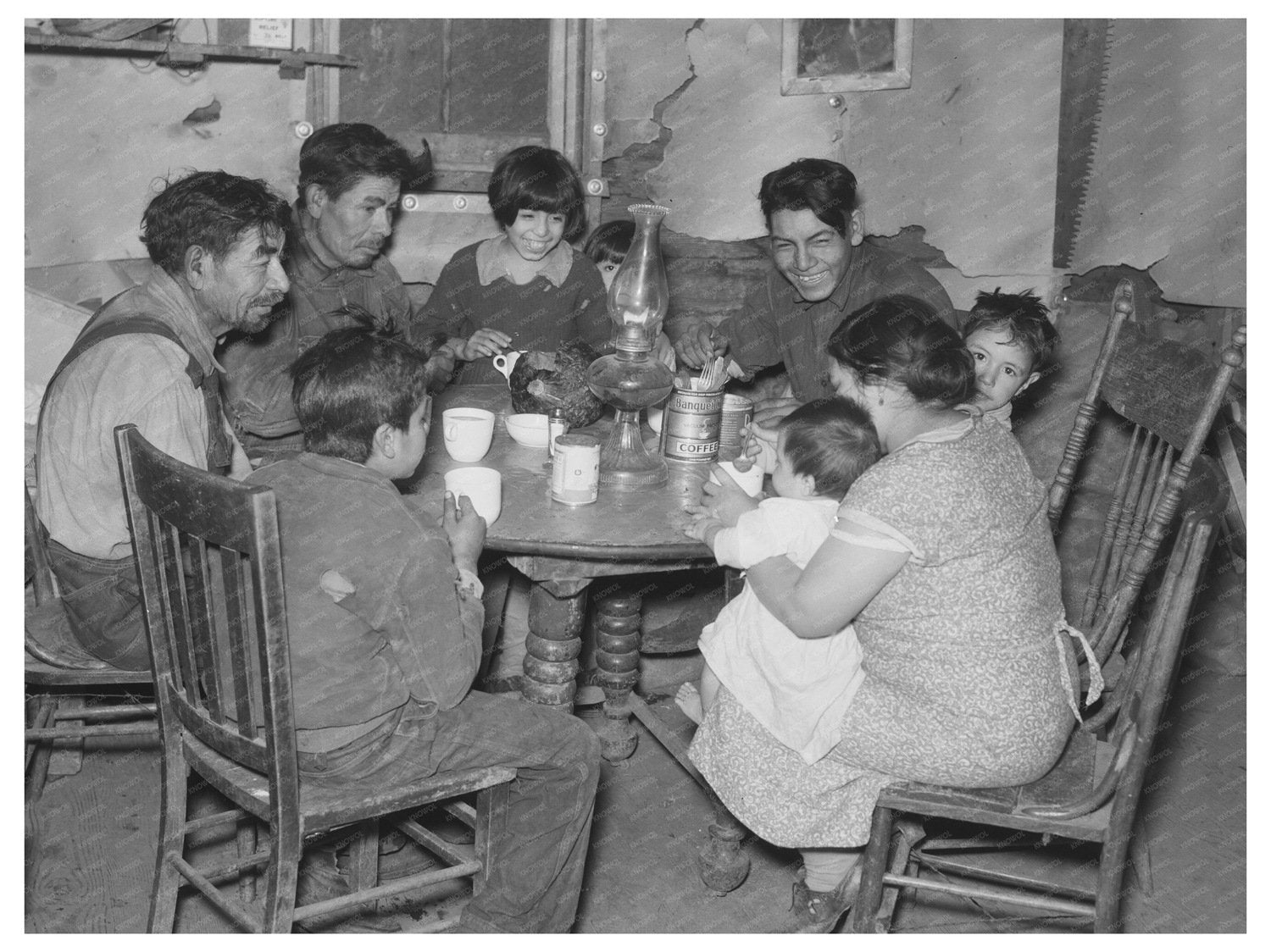 Mexican Family Enjoying Coffee East Grand Forks 1937