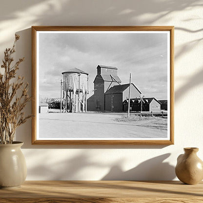 Michigan North Dakota Water Tower and Railroad Station 1937