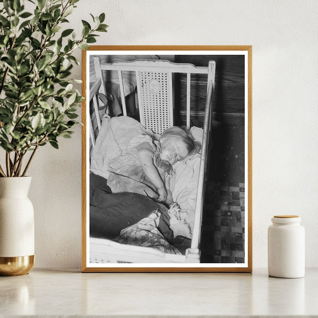 Sleeping Child in North Dakota Farm Home 1937