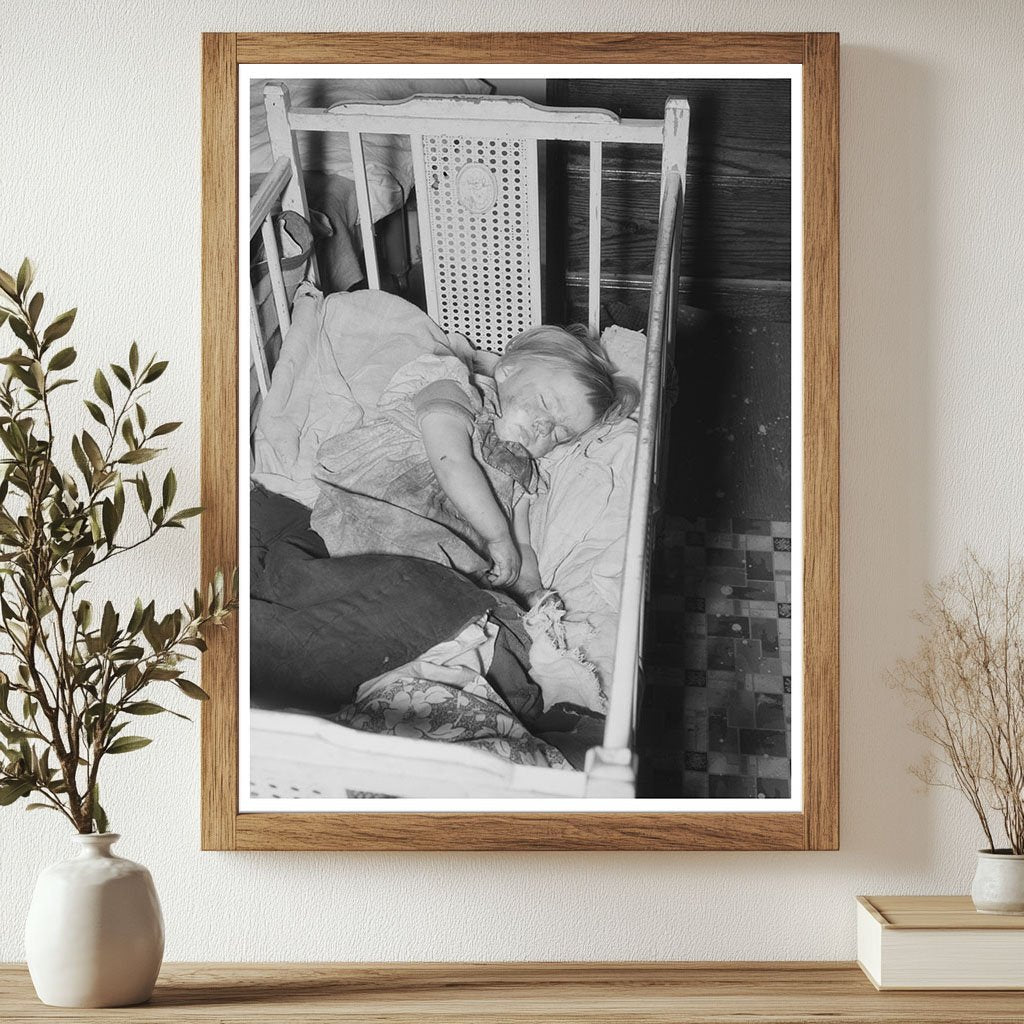 Sleeping Child in North Dakota Farm Home 1937