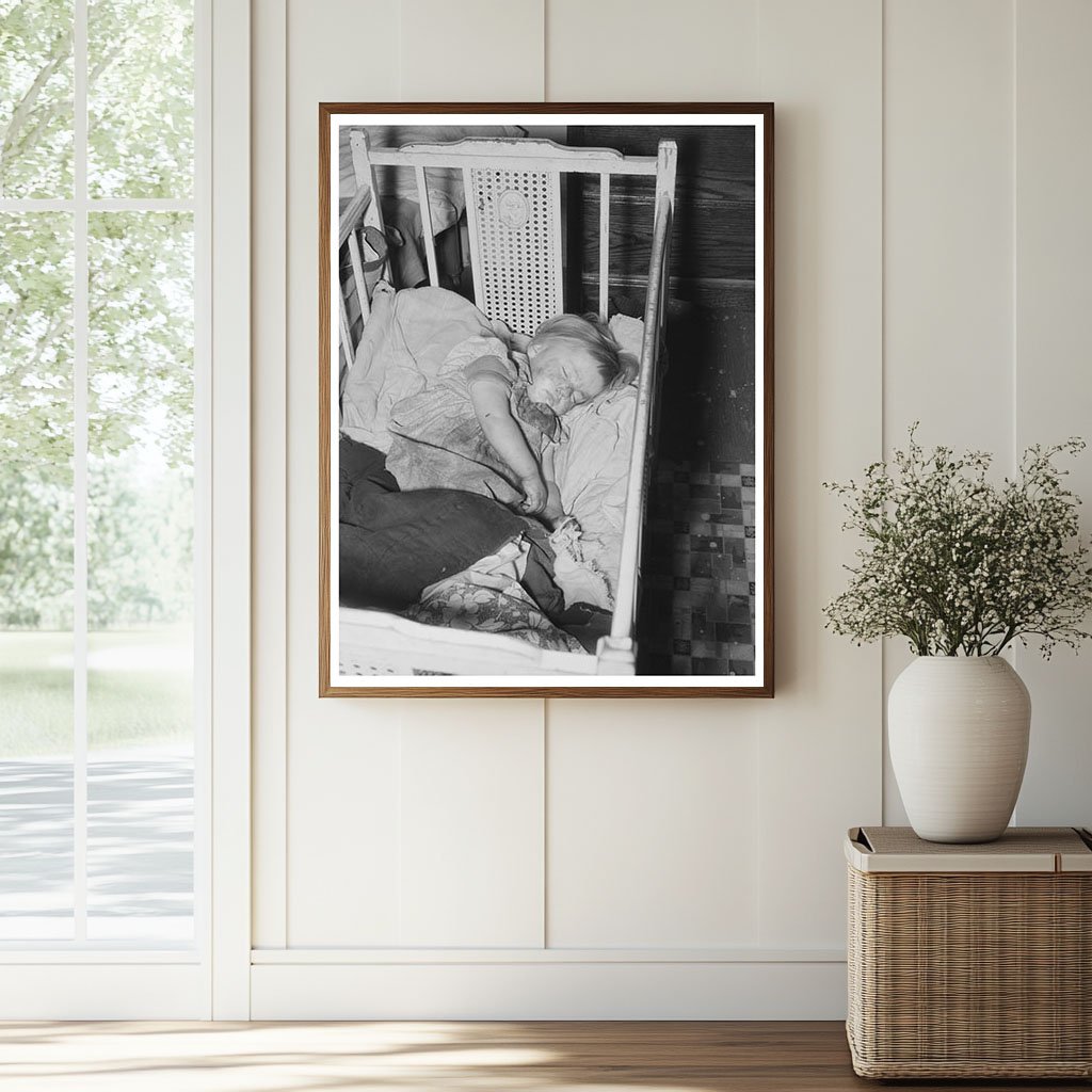 Sleeping Child in North Dakota Farm Home 1937