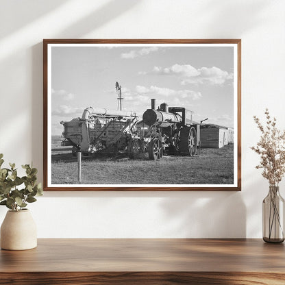 Steam Tractor and Threshing Machine in North Dakota 1937
