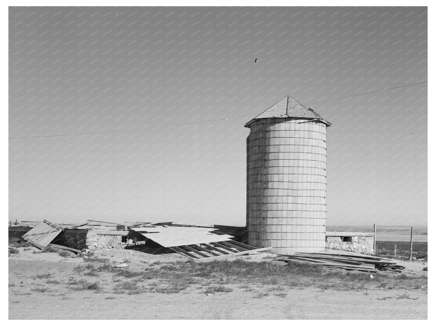 Vintage Silo and Barn Damage in Williston North Dakota 1937