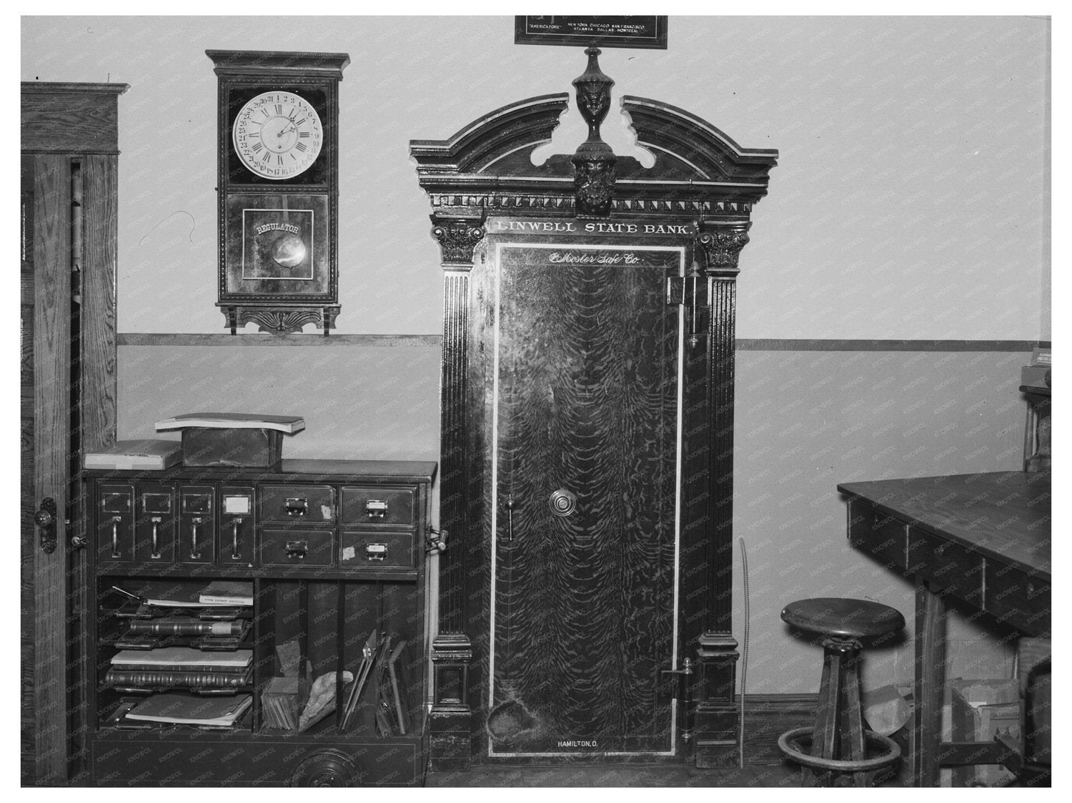 Ray North Dakota Bank Interior October 1937 Photo