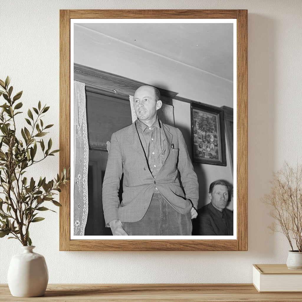 Leo Nelson Addresses Farmers Meeting Epping North Dakota 1937