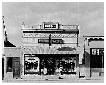 Vintage Drug Store in Michigan North Dakota 1937