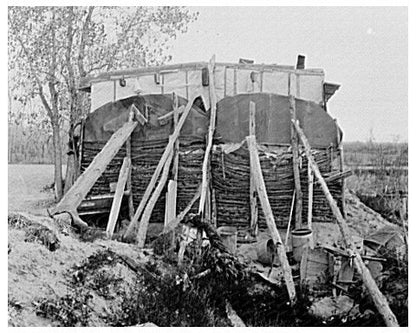 Man at Dilapidated Shack McKenzie County North Dakota 1937