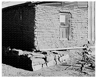 Mud and Stick House with Tarpaper Addition 1937