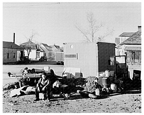 Theodore Jeffries Working on a Truck Williston North Dakota 1937