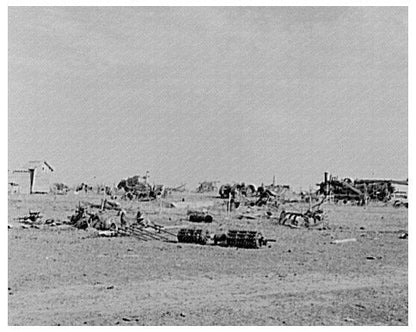 Vintage Agricultural Junkyard Wildrose North Dakota 1937