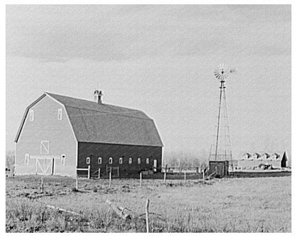 Barn and Windmill on North Dakota Farm October 1937