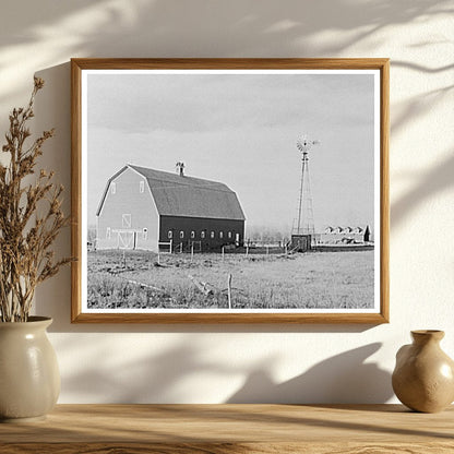 Barn and Windmill on North Dakota Farm October 1937