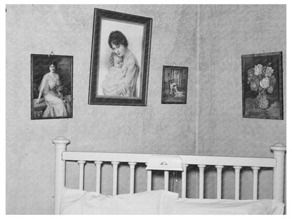 Vintage Bedroom Scene in Plentywood Montana 1937