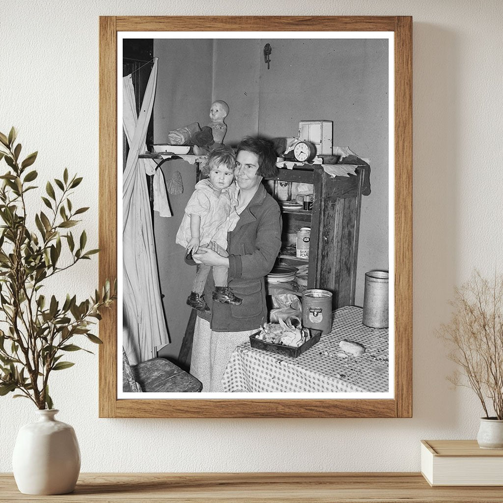 Mother and Child in Farm Home Sheridan County Montana 1937