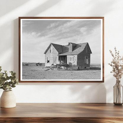Vintage Farmhouse and Wagon in Montana 1937