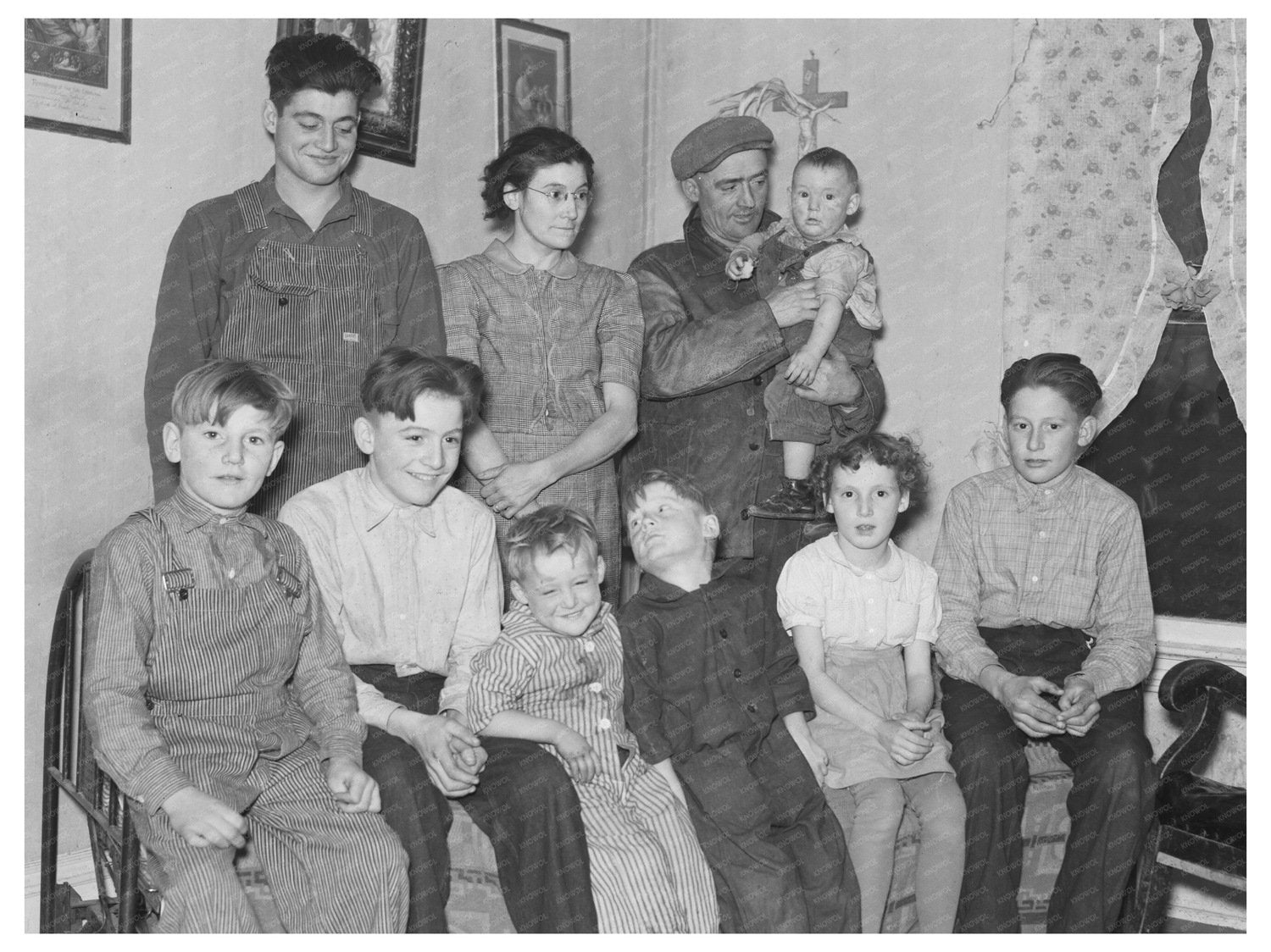 Gallagher Family at WPA Work in Crosby North Dakota 1937