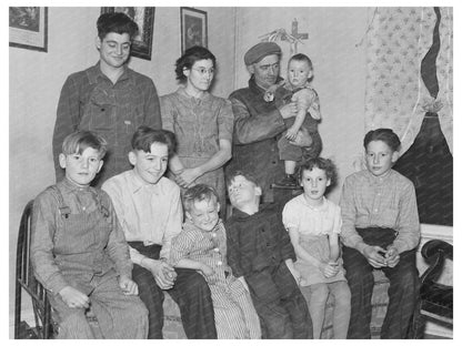 Gallagher Family at WPA Work in Crosby North Dakota 1937