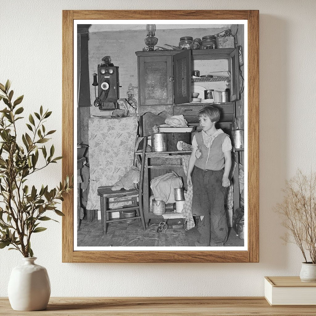 Girl in Kitchen at John Bakers Farm North Dakota 1937