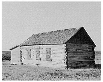 Vintage Log Church Near Arnegard North Dakota 1937