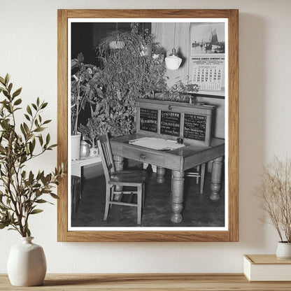 Vintage Hotel Desk in Plentywood Montana 1937