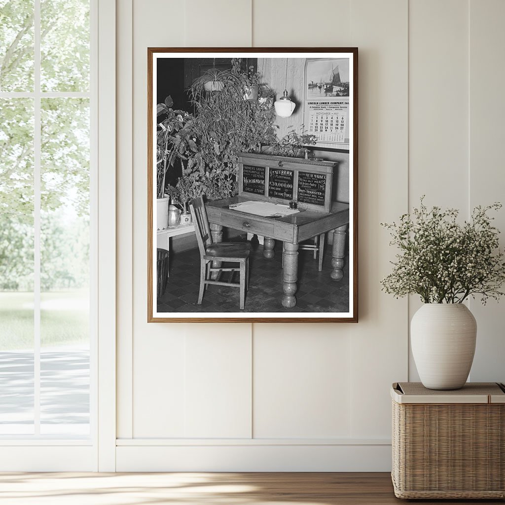 Vintage Hotel Desk in Plentywood Montana 1937