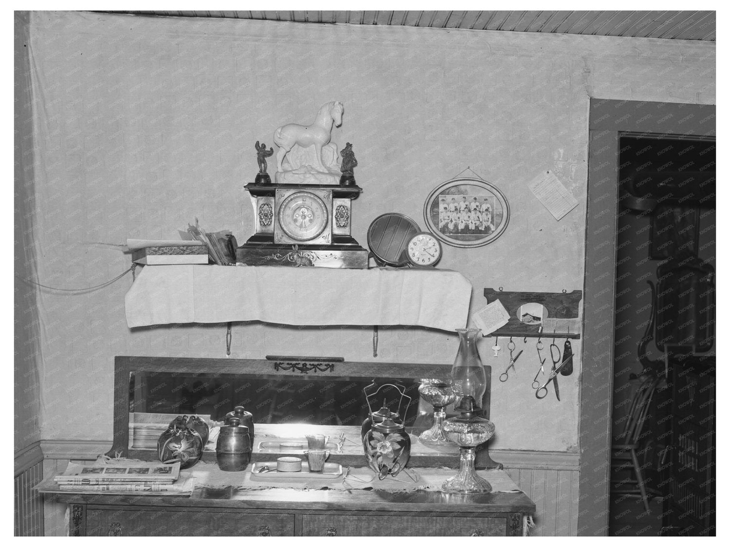 Sod House Interior McKenzie County North Dakota 1937