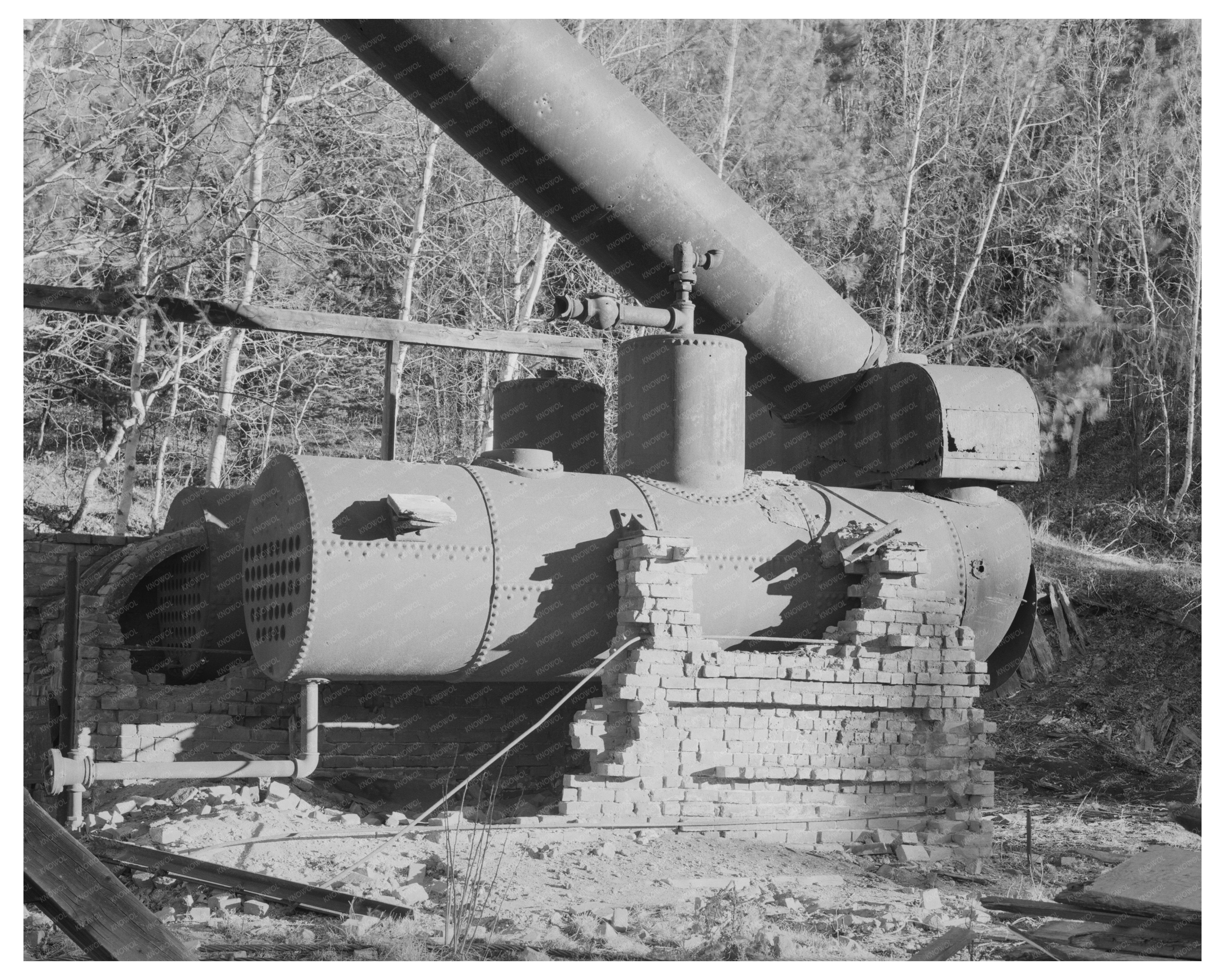 Old Boiler at Hardin Mine Deadwood South Dakota 1937