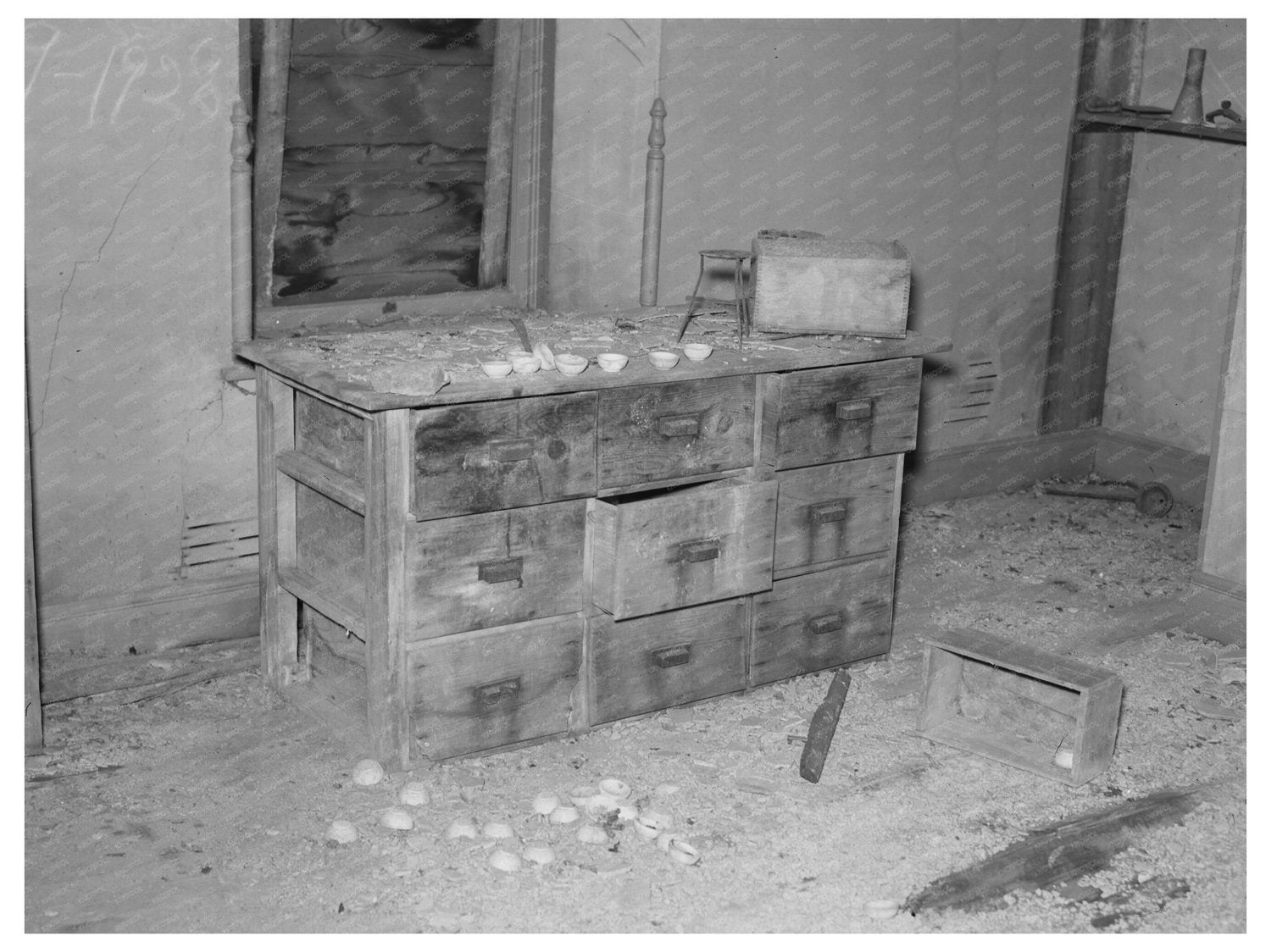 Vintage 1937 Chemical Cabinet in Two Bit Creek Mining Office