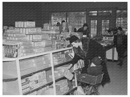 Vintage Grocery Store Scene Greenbelt Maryland 1938