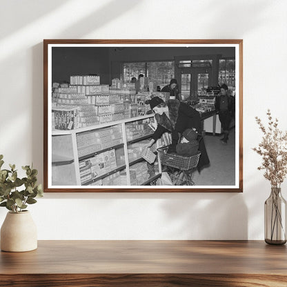 Vintage Grocery Store Scene Greenbelt Maryland 1938