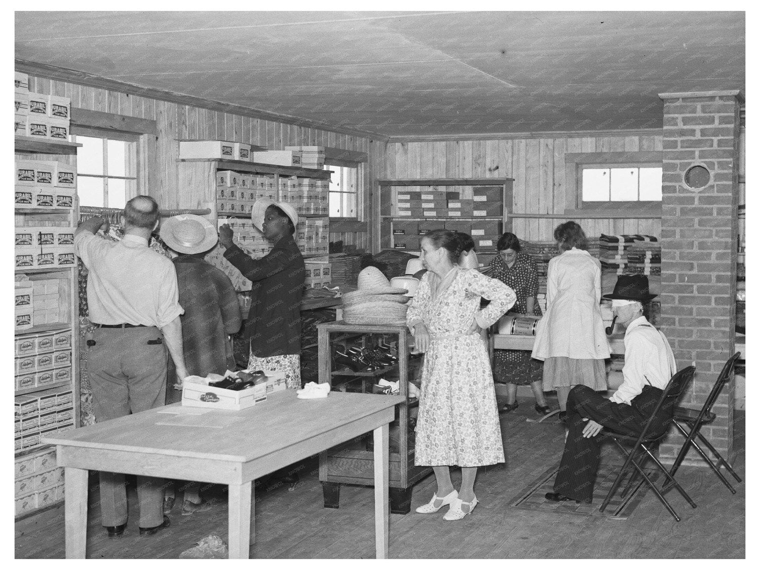 Customers at La Forge Cooperative Store May 1938