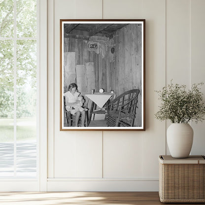 Young Girl in Vintage Living Room La Forge Missouri 1938