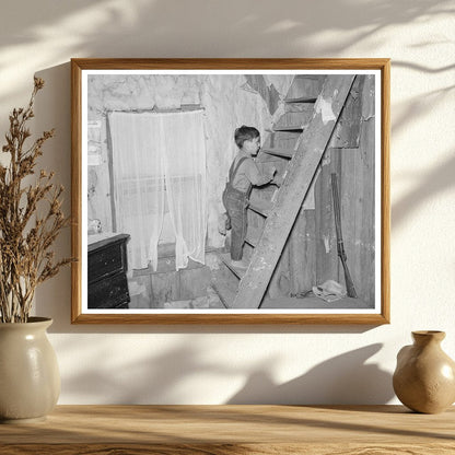 Sharecroppers Son Climbing Stairs in Missouri 1938