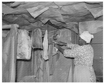 Sharecroppers Wife Cutting Fatback May 1938