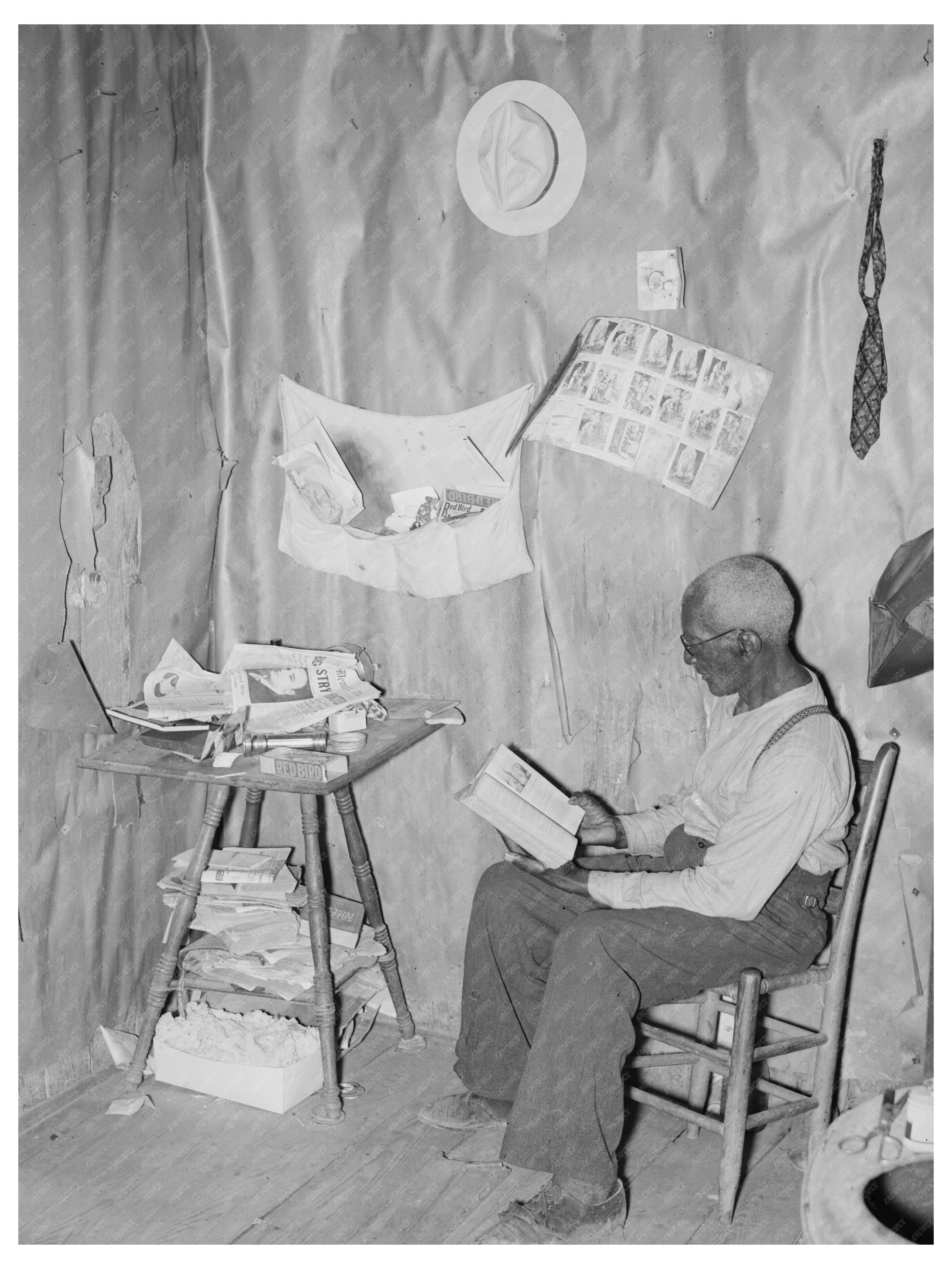 Elderly African American Sharecropper Reading Bible 1938