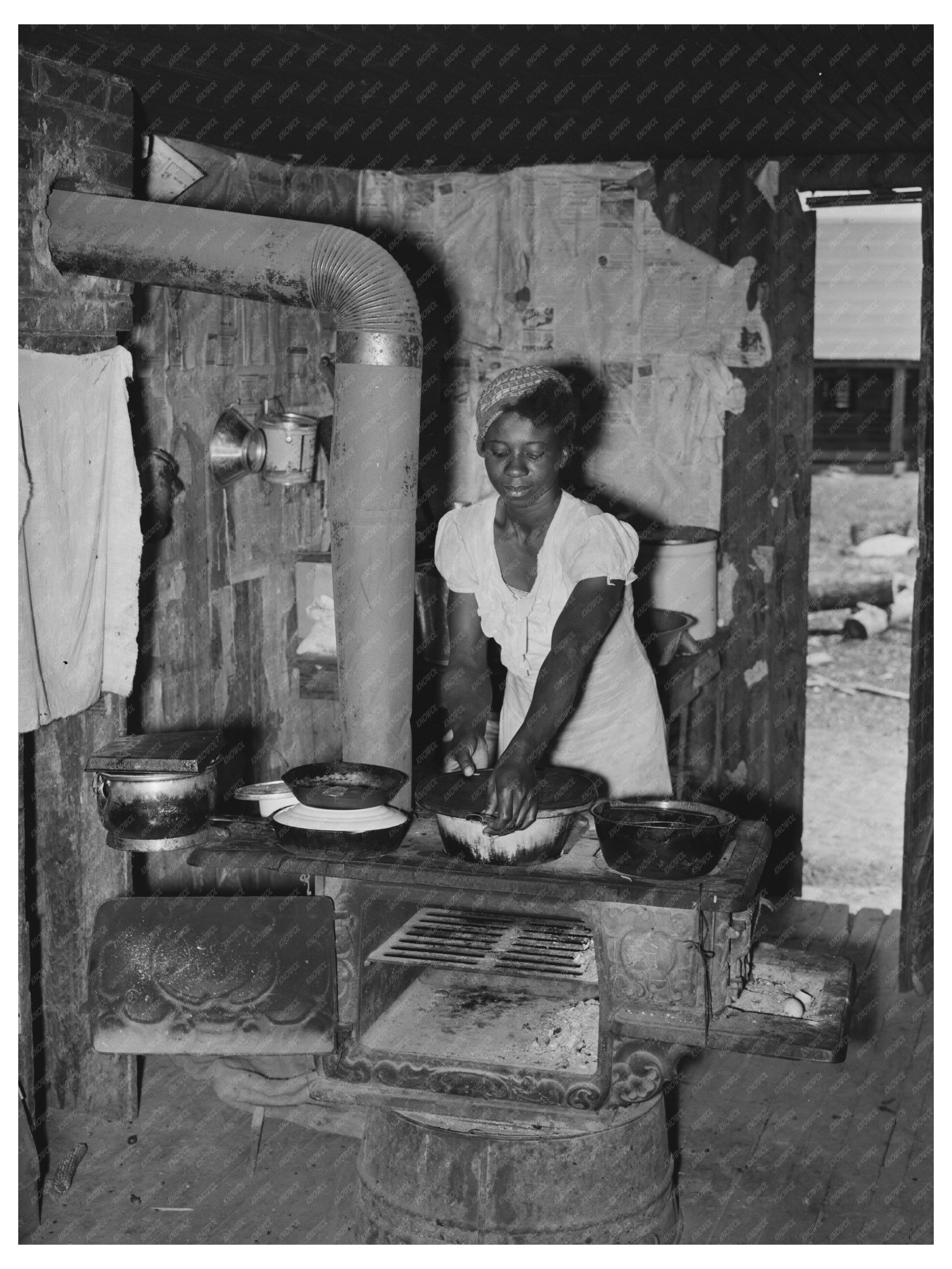 Sharecroppers Wife Prepares Meal New Madrid County 1938