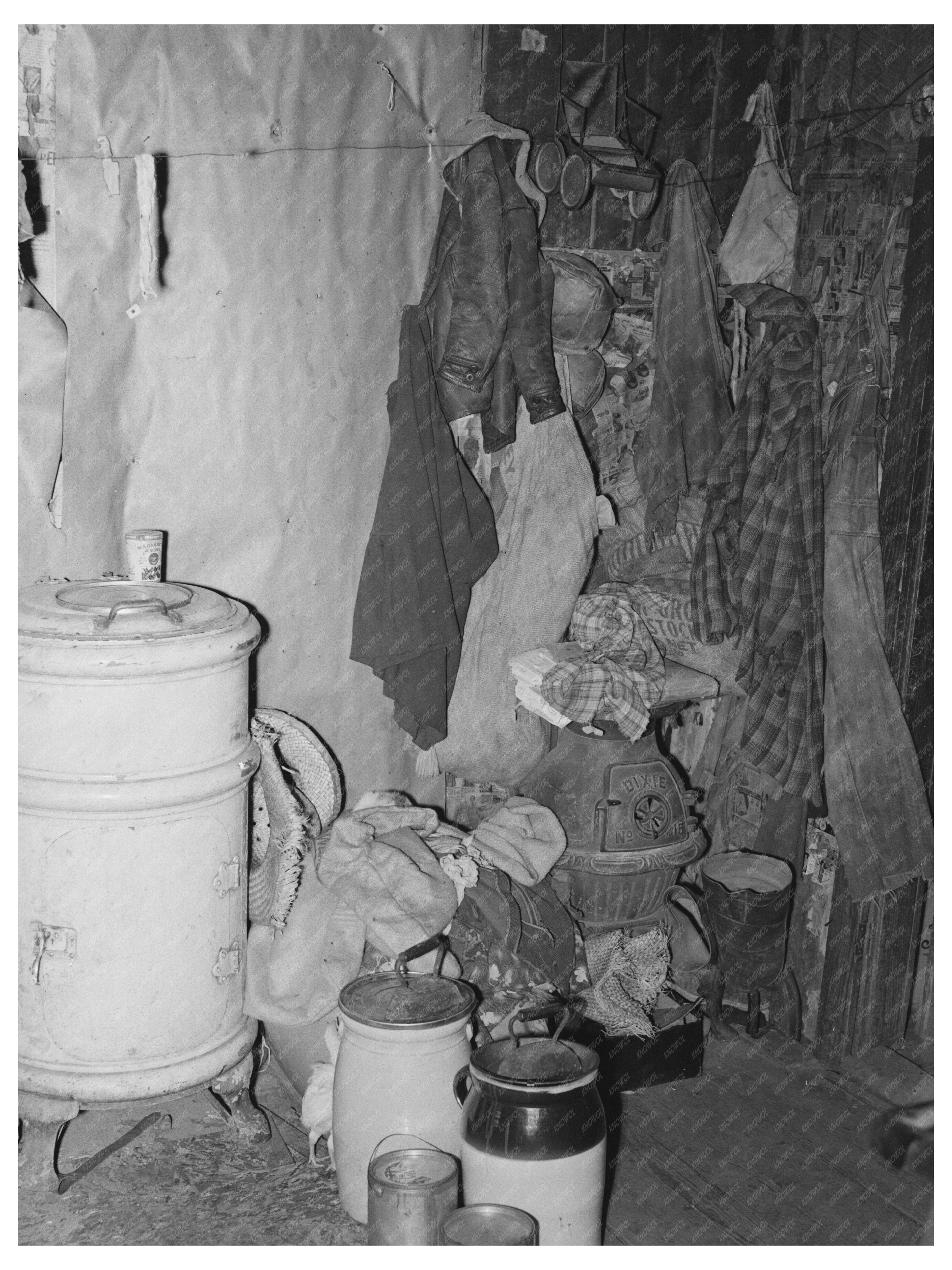 Sharecroppers Cabin Interior Southeast Missouri 1938