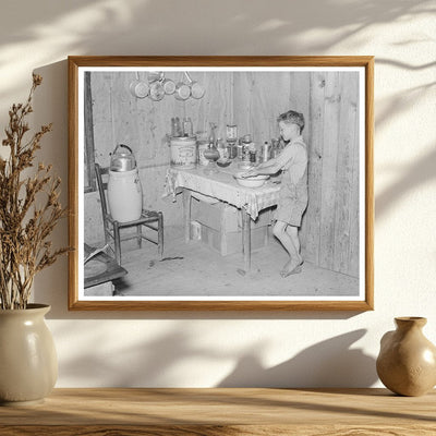 1938 Boy Washing Hands on Southeast Missouri Farm