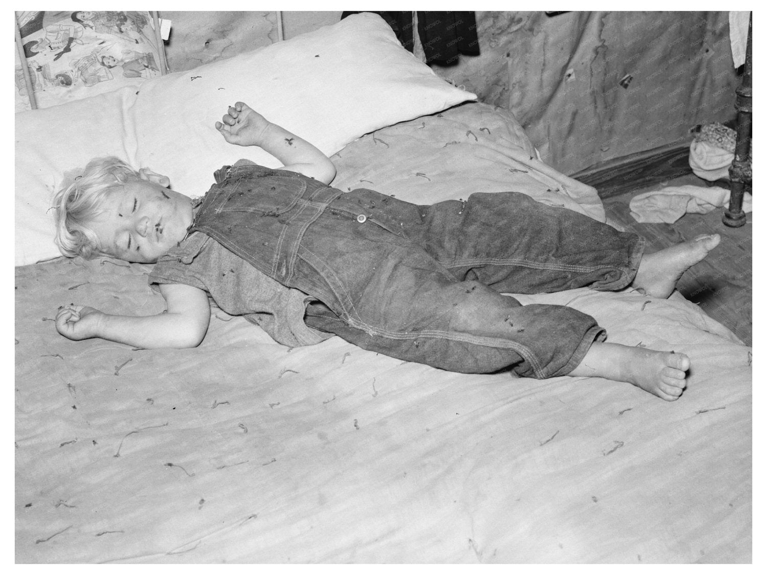 Sharecroppers Child Asleep Southeast Missouri 1938