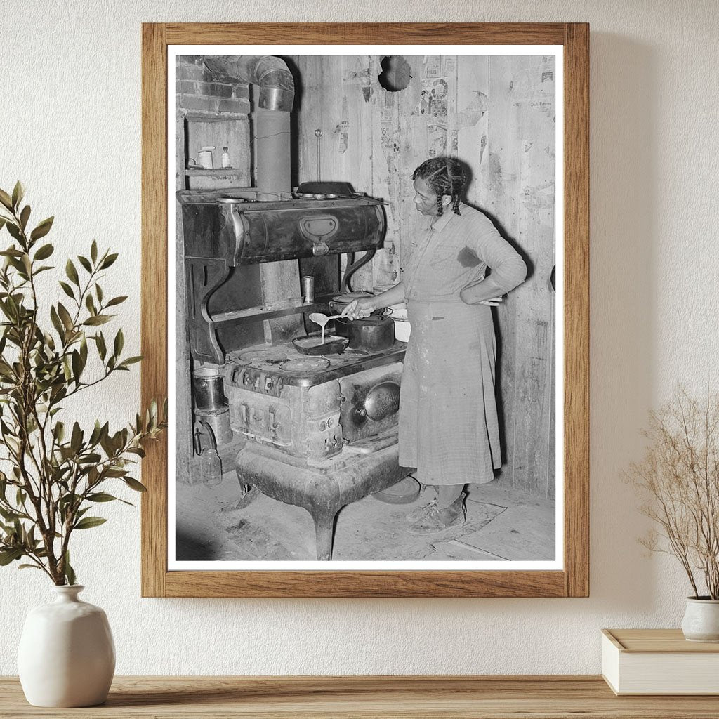 Woman Preparing Gravy in Sharecropper Cabin May 1938