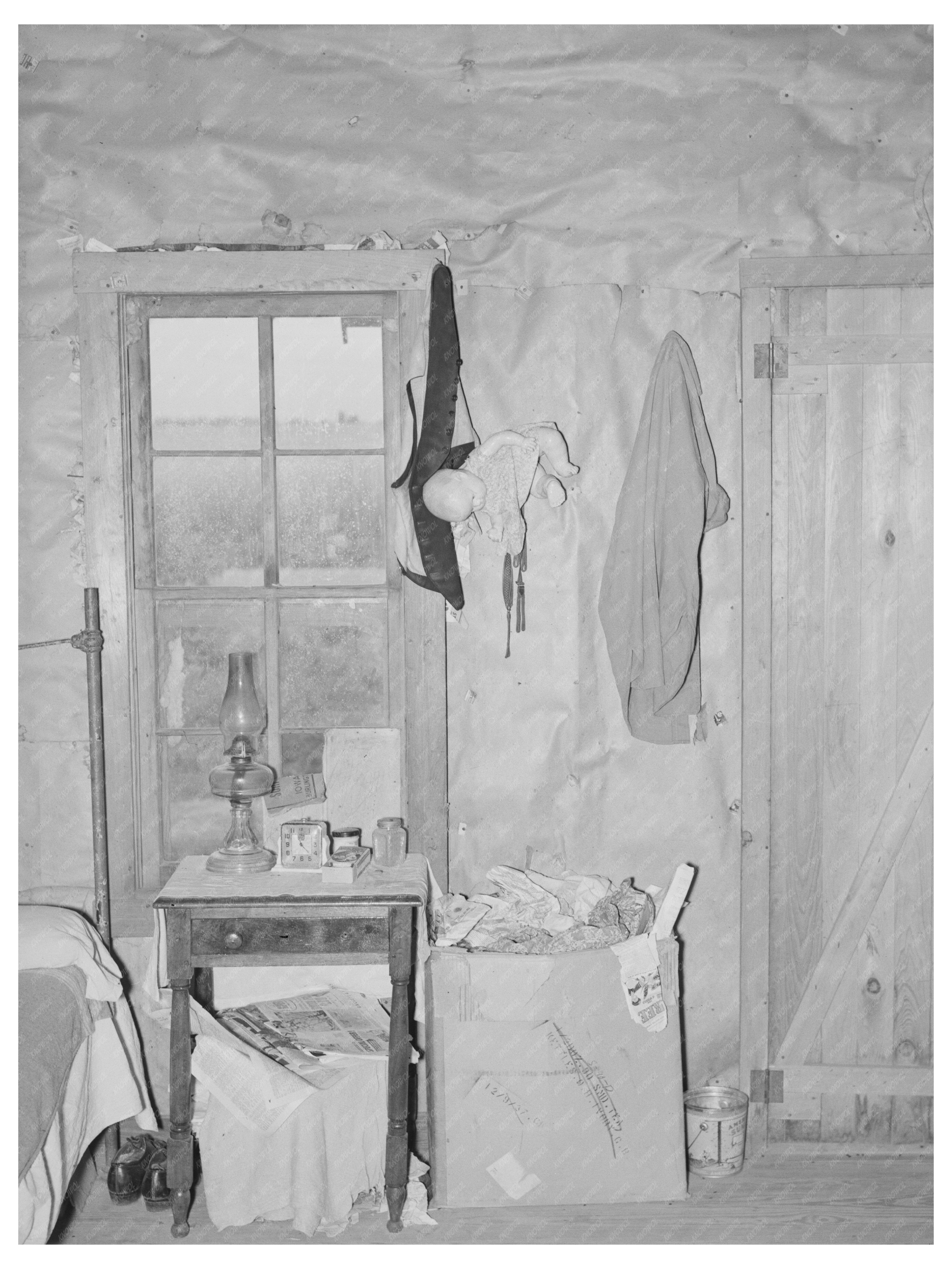 Vintage 1938 Sharecropper Shack Interior in Missouri