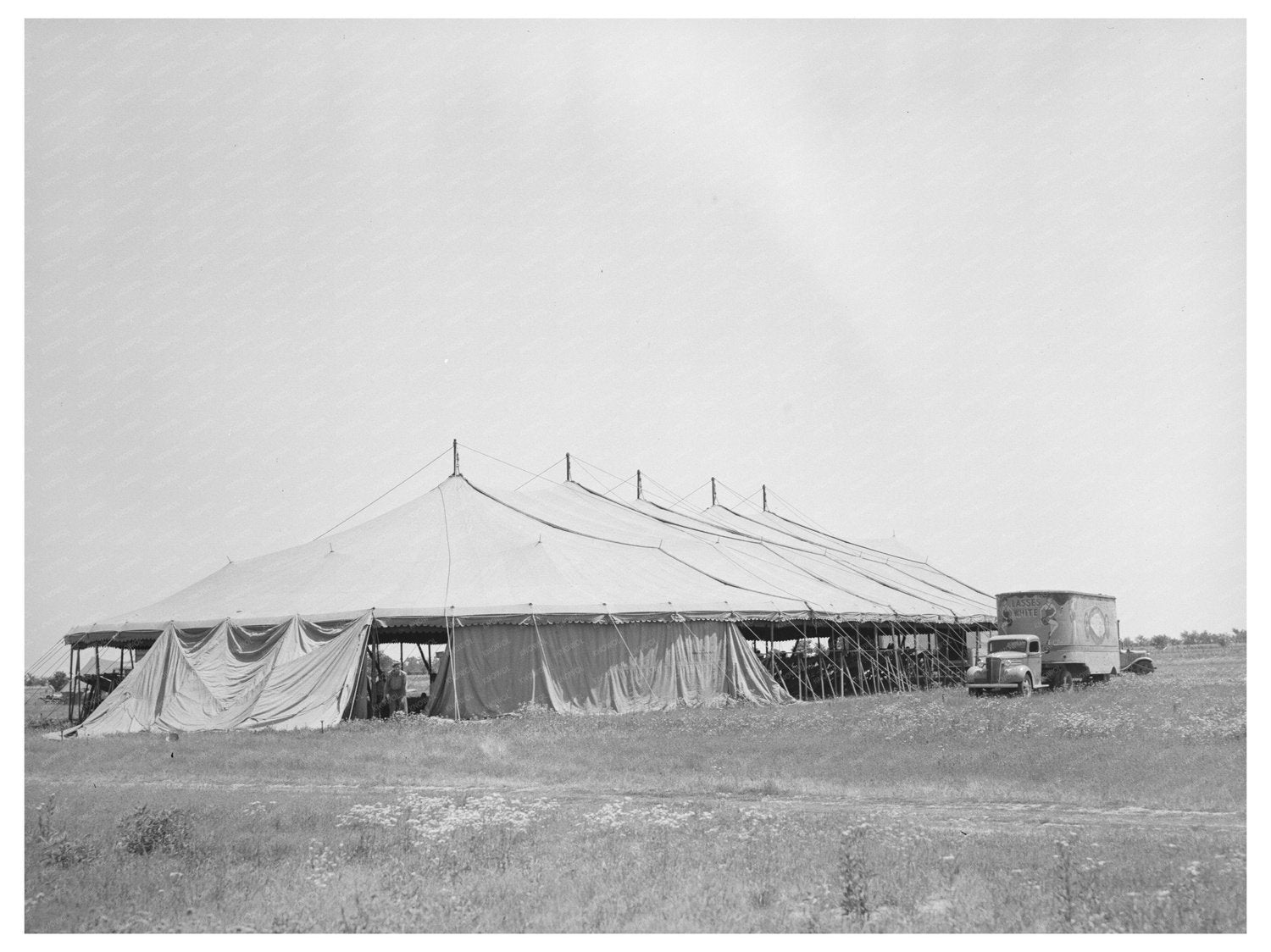 Traveling Circus Tent in Sikeston Missouri May 1938